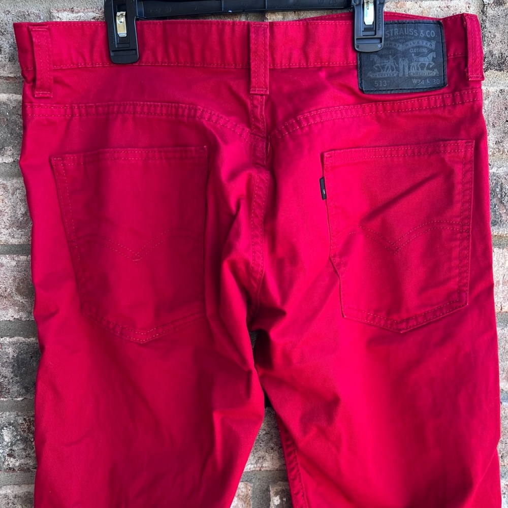 🍒💣 Levi’s 513 red lightweight denim jeans - Picture 6 of 11